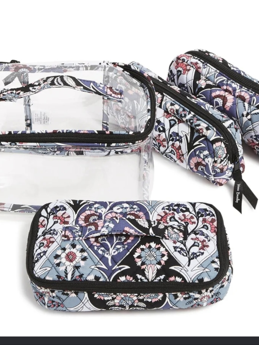 Vera Bradley 4pc Cosmetics Organizer Set In Ornate Blooms NWT